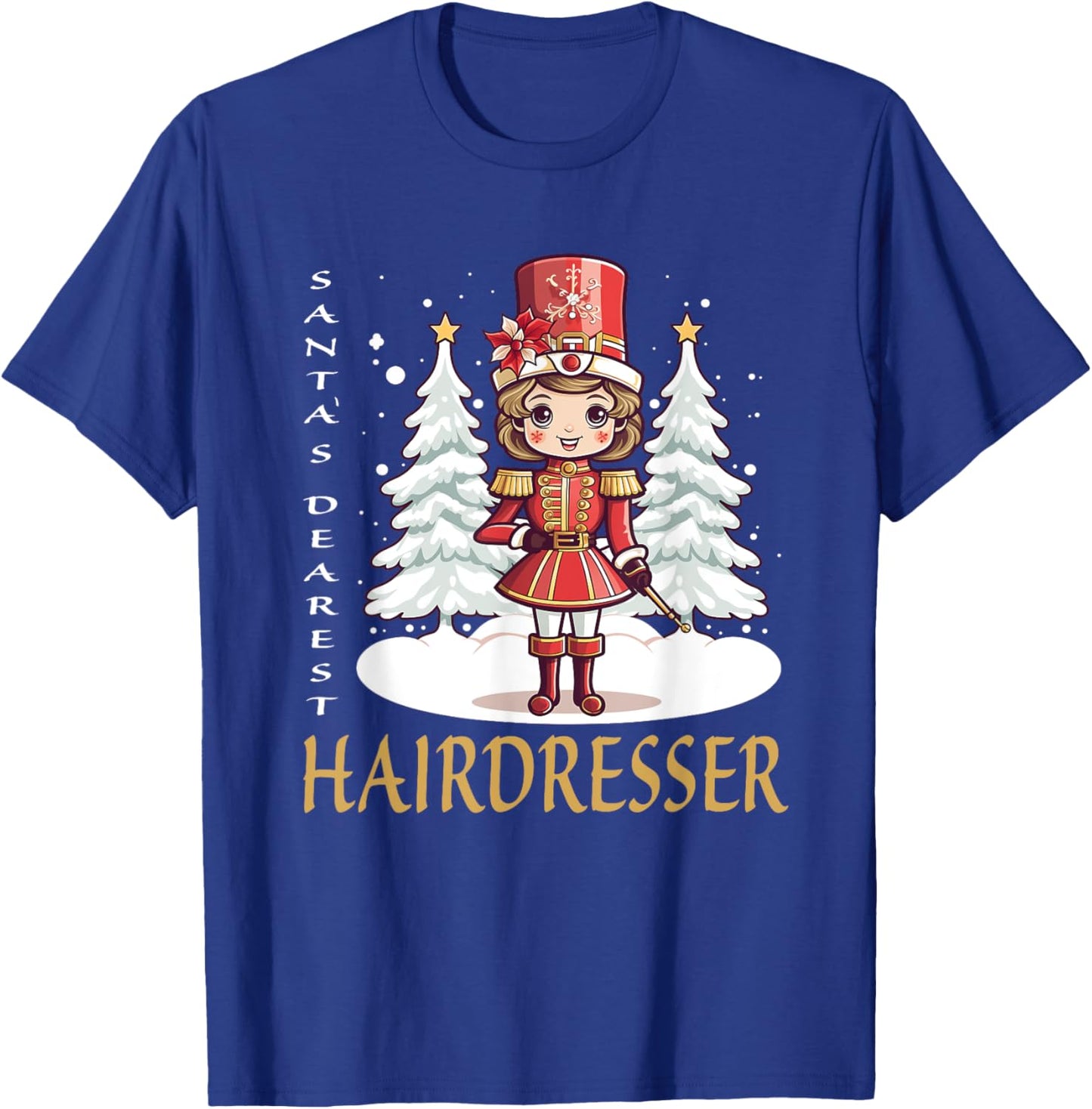 Hairdresser Christmas Classic Female Nutcracker T-Shirt - T-Shirt | Royal