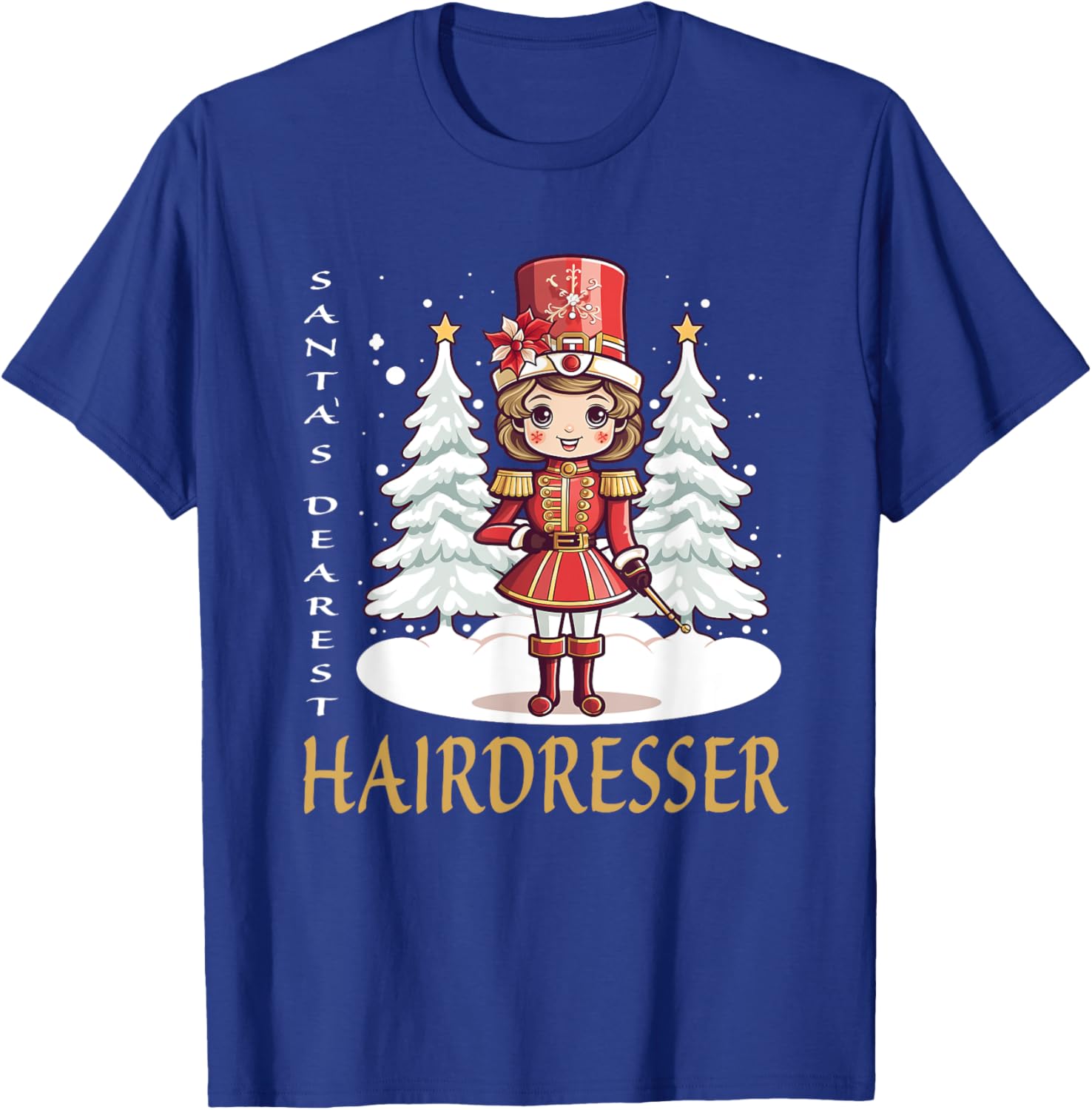 Hairdresser Christmas Classic Female Nutcracker T-Shirt - T-Shirt | Royal