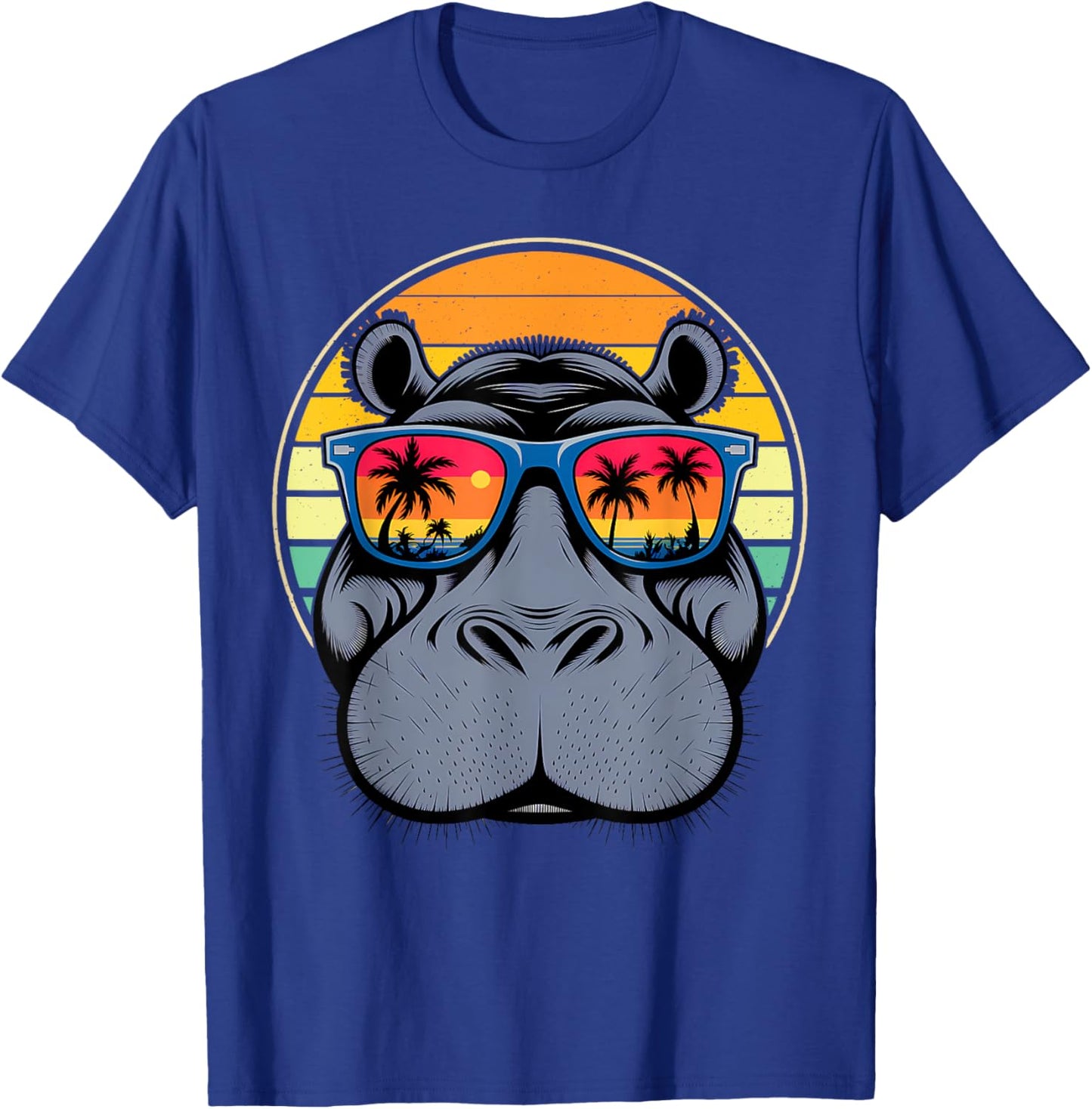 Cool Hippo Design - Cute Hippopotamus W/ Sunglass T-Shirt - T-Shirt | Royal