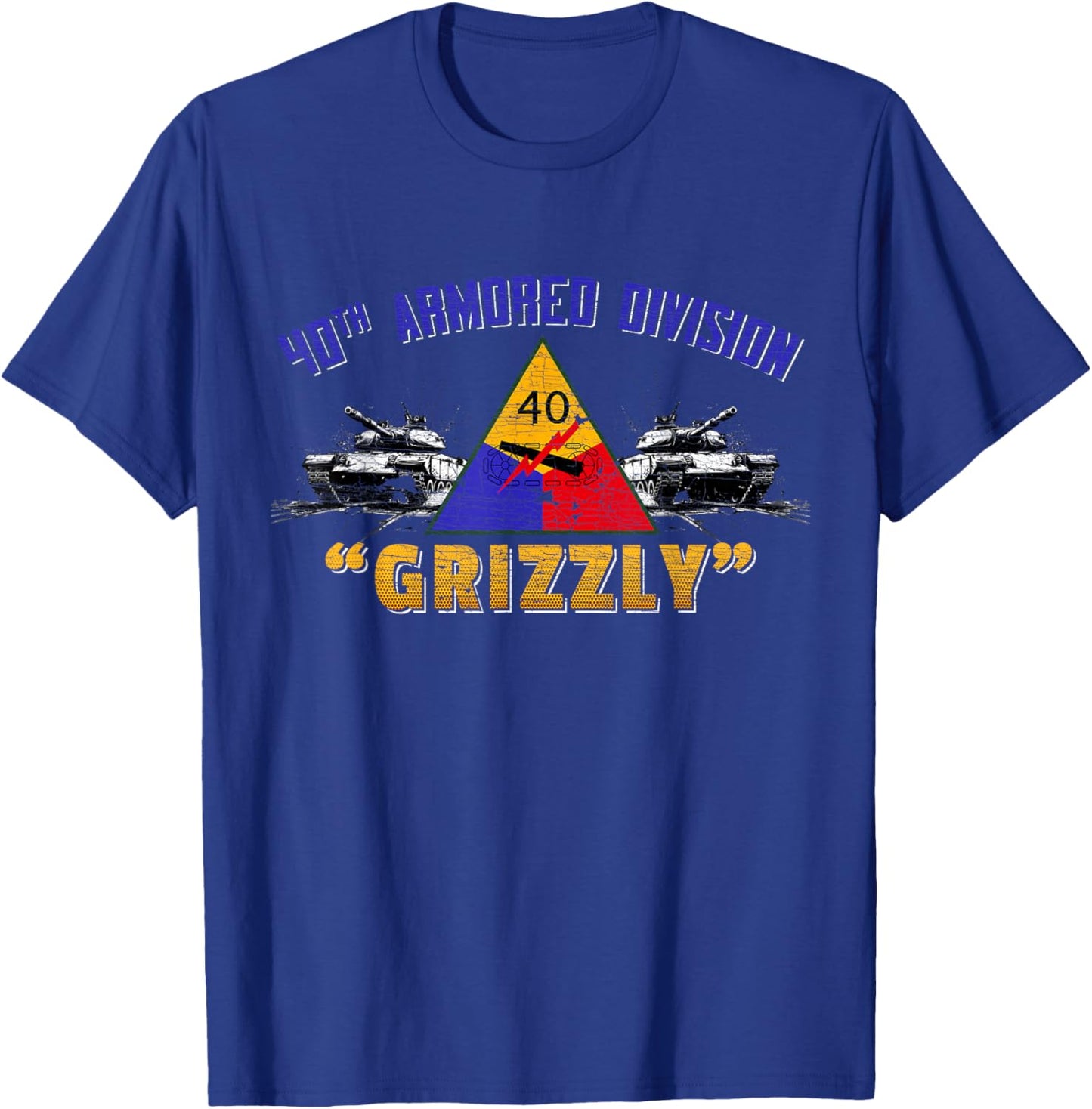 Veteran 40th Armored Division Grizzly Vintage Gifts T-Shirt - T-Shirt | Royal
