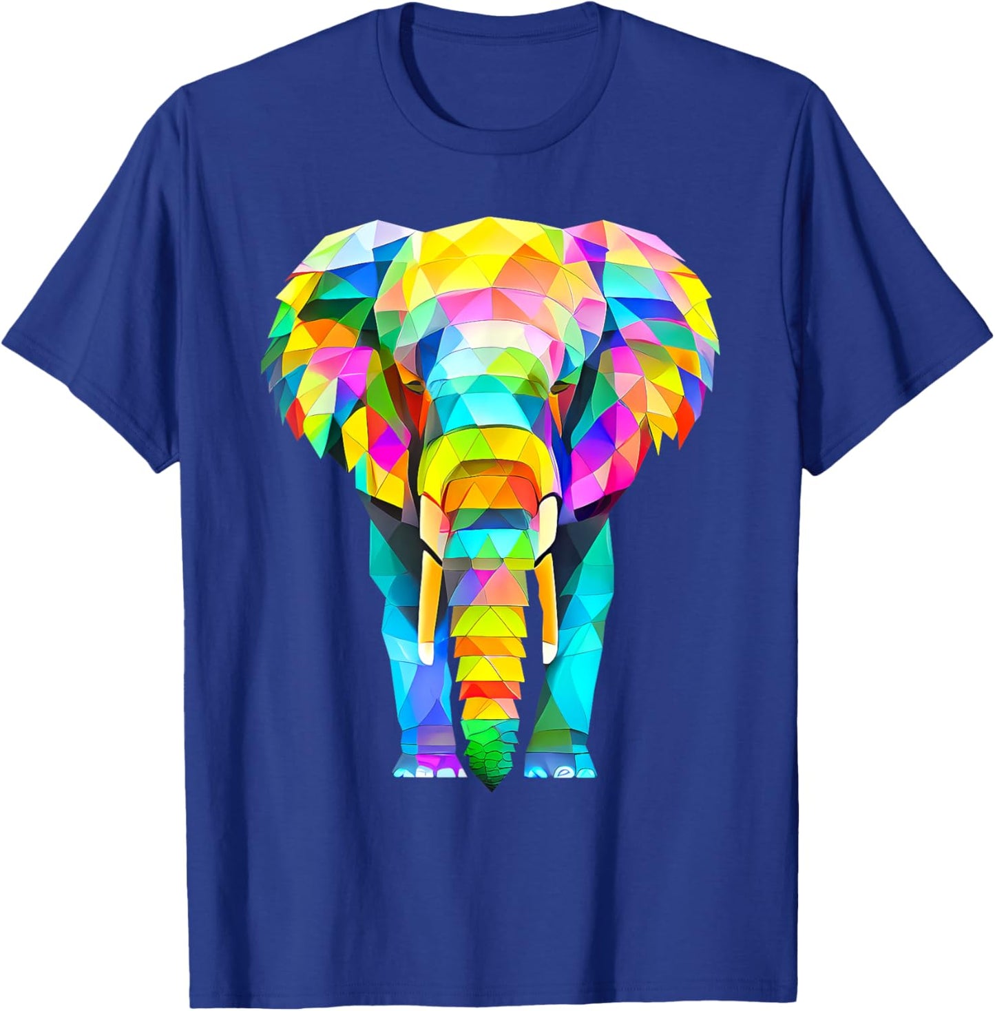 Colorful Elephant Abstract Geometric T-Shirt - T-Shirt | Royal