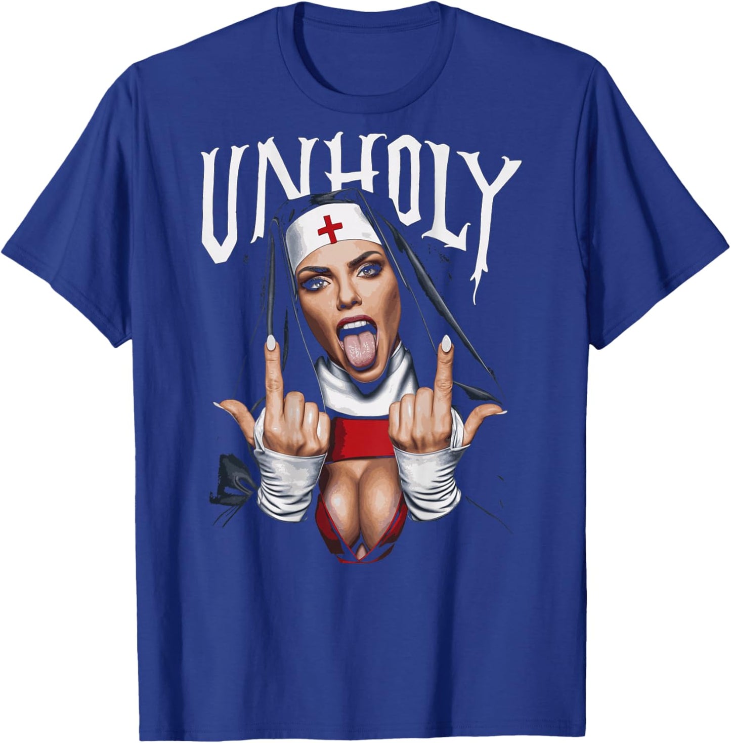 Provocative and Expressive - Rebellious Fashion UNHOLY T-Shirt - T-Shirt | Royal