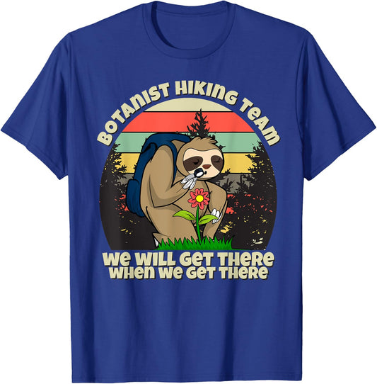 Botanist Hiking Team, Botany Sloth T-Shirt - T-Shirt | Royal