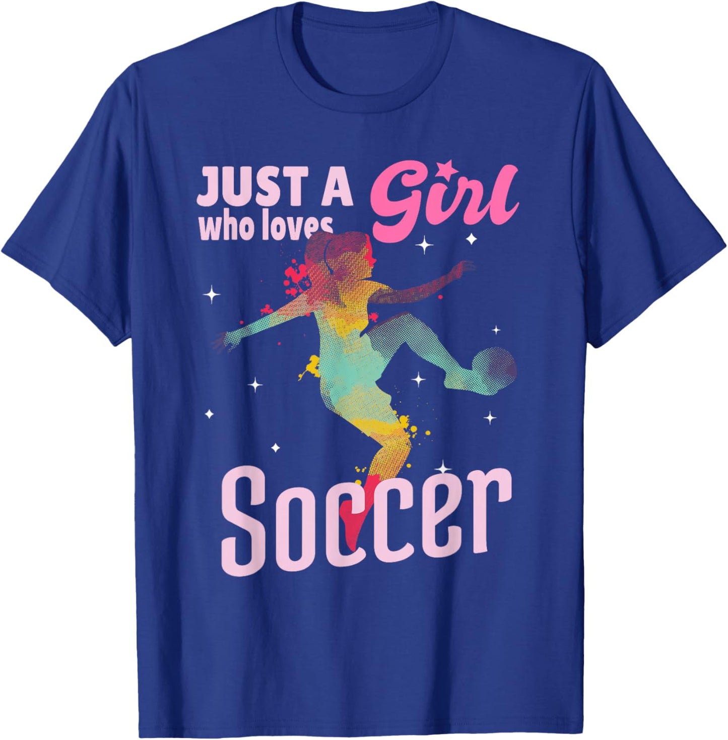 Just A Girl Who Loves Soccer Football Women Girl Gift T-Shirt - T-Shirt | Royal