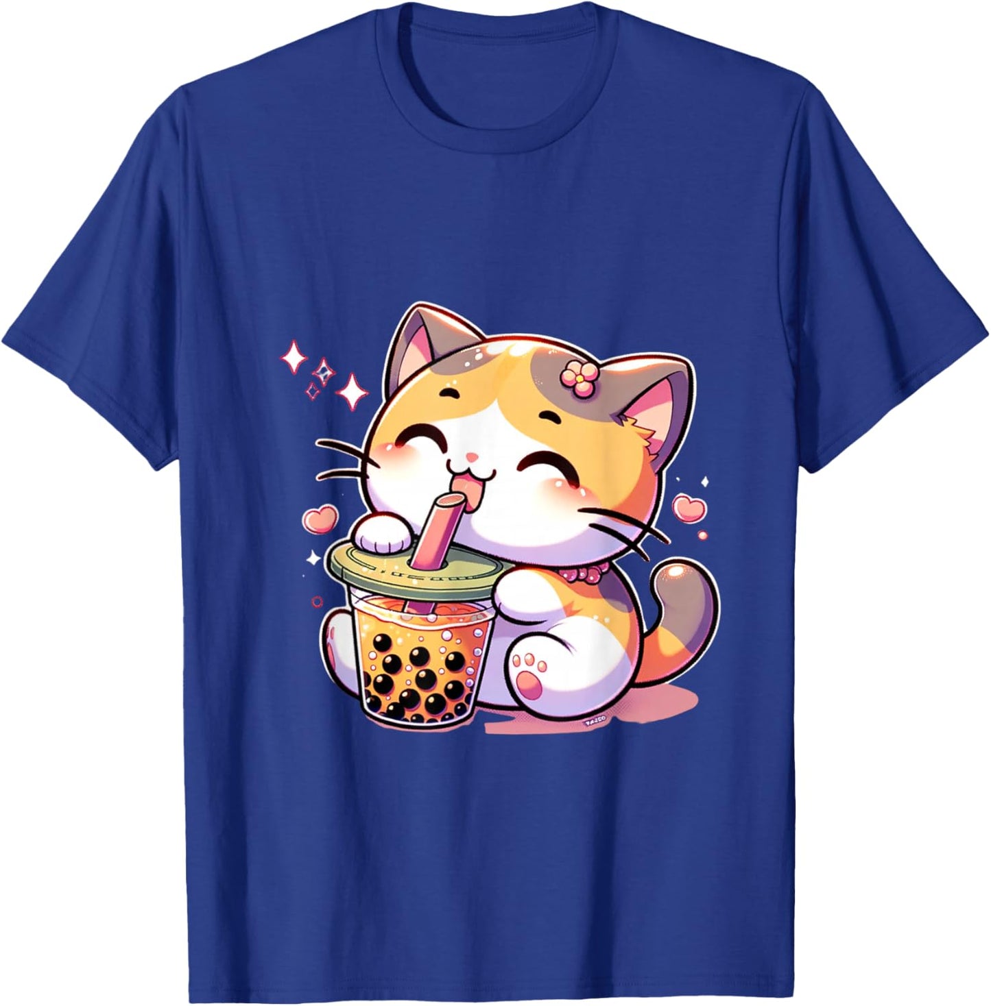 Cat Boba Tea Bubble Tea Anime Kawaii Neko Kids Teen Children T-Shirt - T-Shirt | Royal