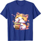 Cat Boba Tea Bubble Tea Anime Kawaii Neko Kids Teen Children T-Shirt - T-Shirt | Royal