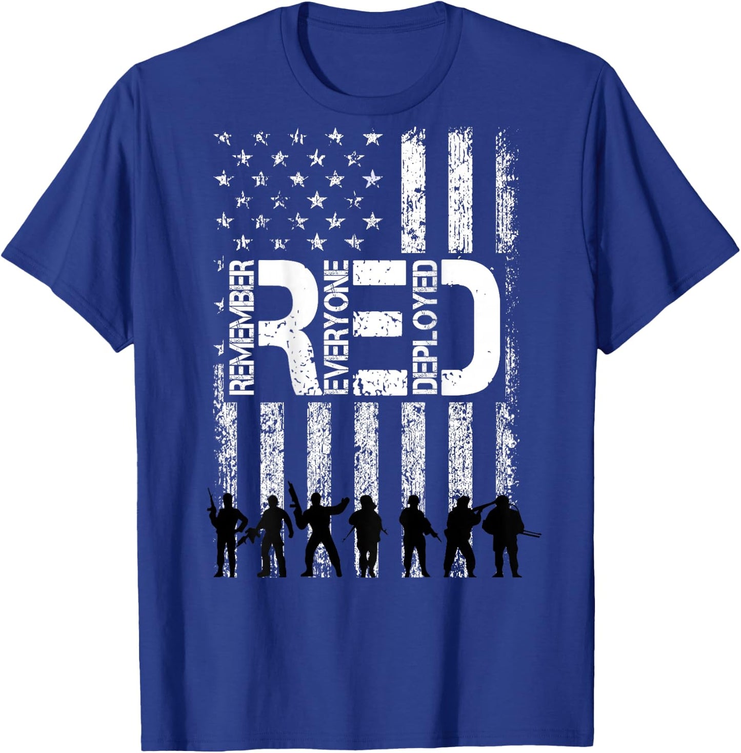 On Fridays We Wear Red Military Veteran Day US Flag Back T-Shirt - T-Shirt | Royal