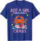 Crab Animal Lover Women Gift Just A Girl Who Loves Crabs T-Shirt - T-Shirt | Royal