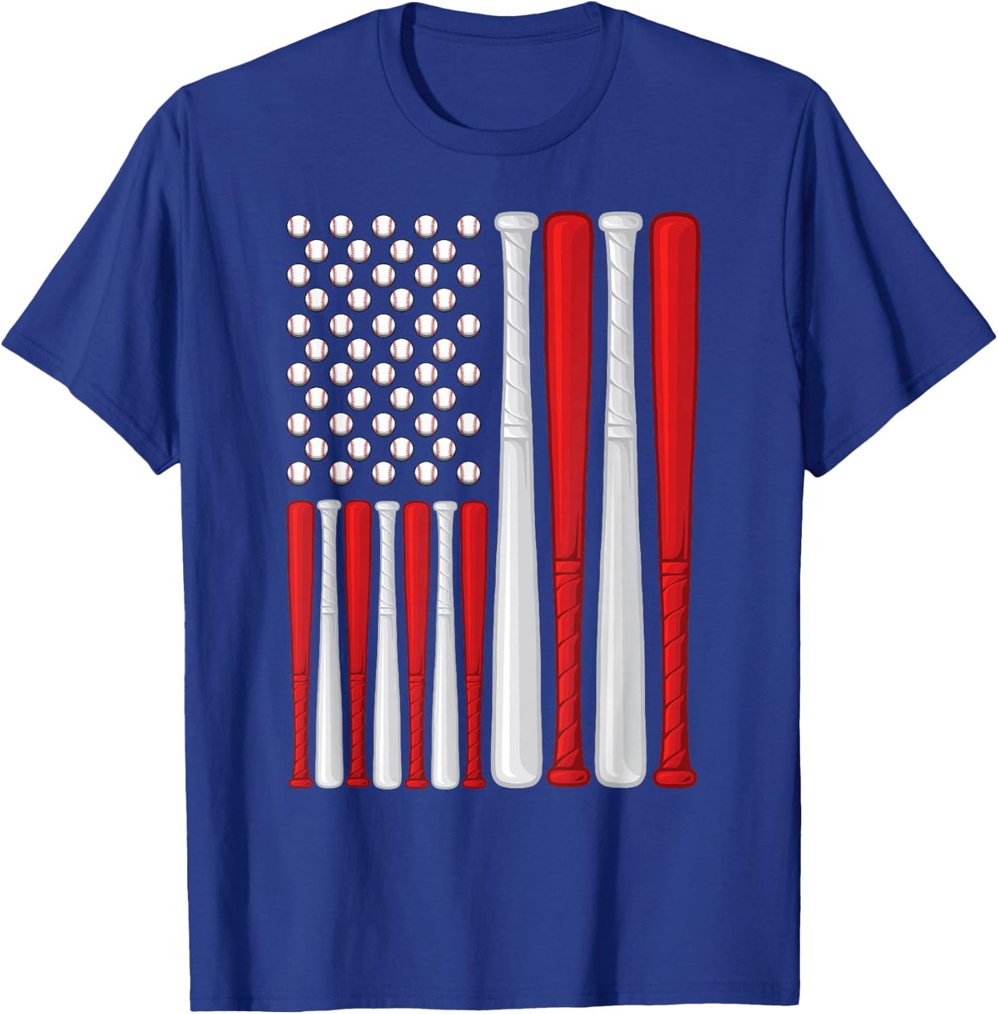 USA Flag - American Baseball Flag - Vintage Baseball Flag T-Shirt - T-Shirt | Royal