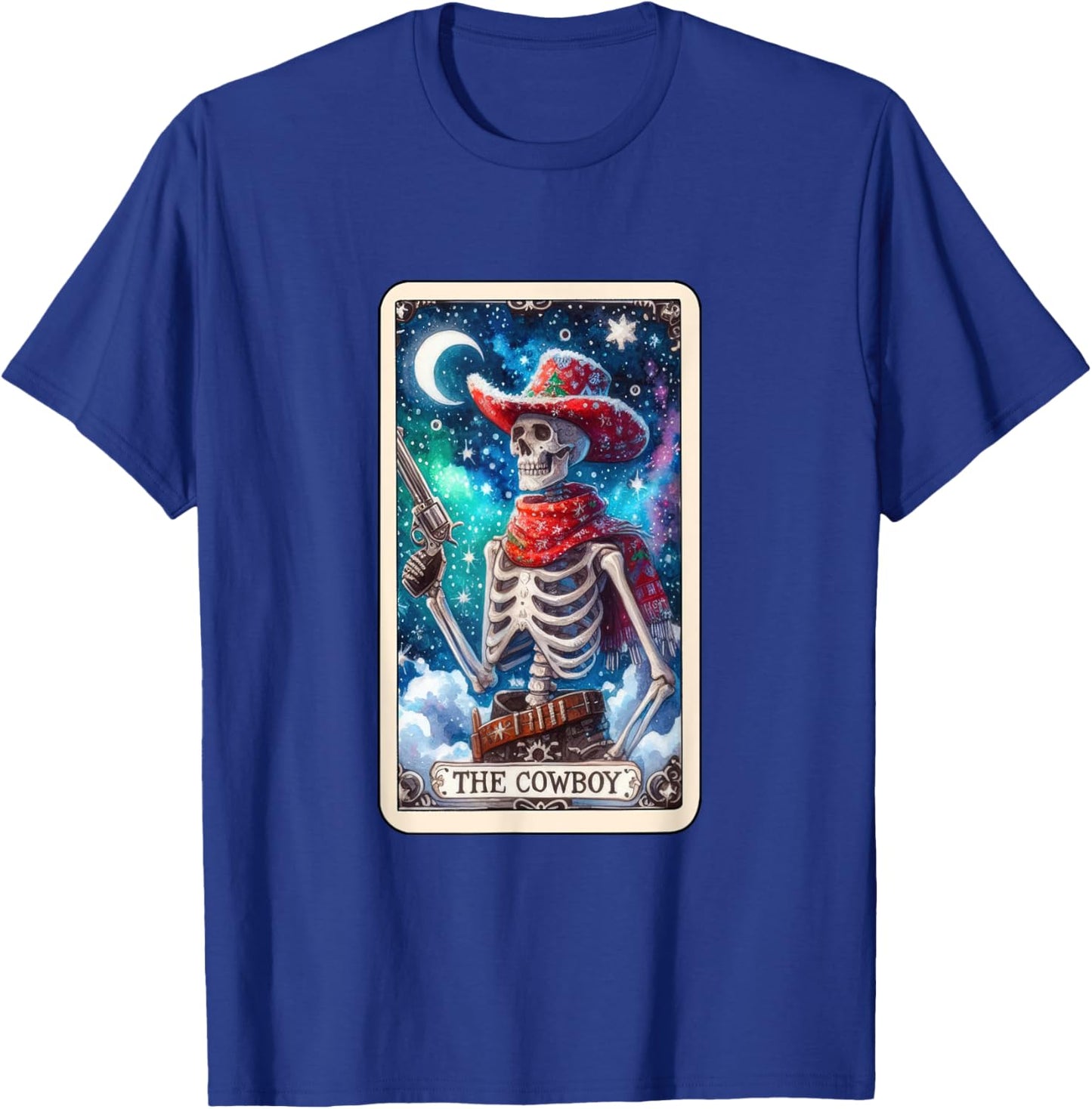 The Cowboy Tarot Card Skeleton Skull Funny Christmas T-Shirt - T-Shirt | Royal