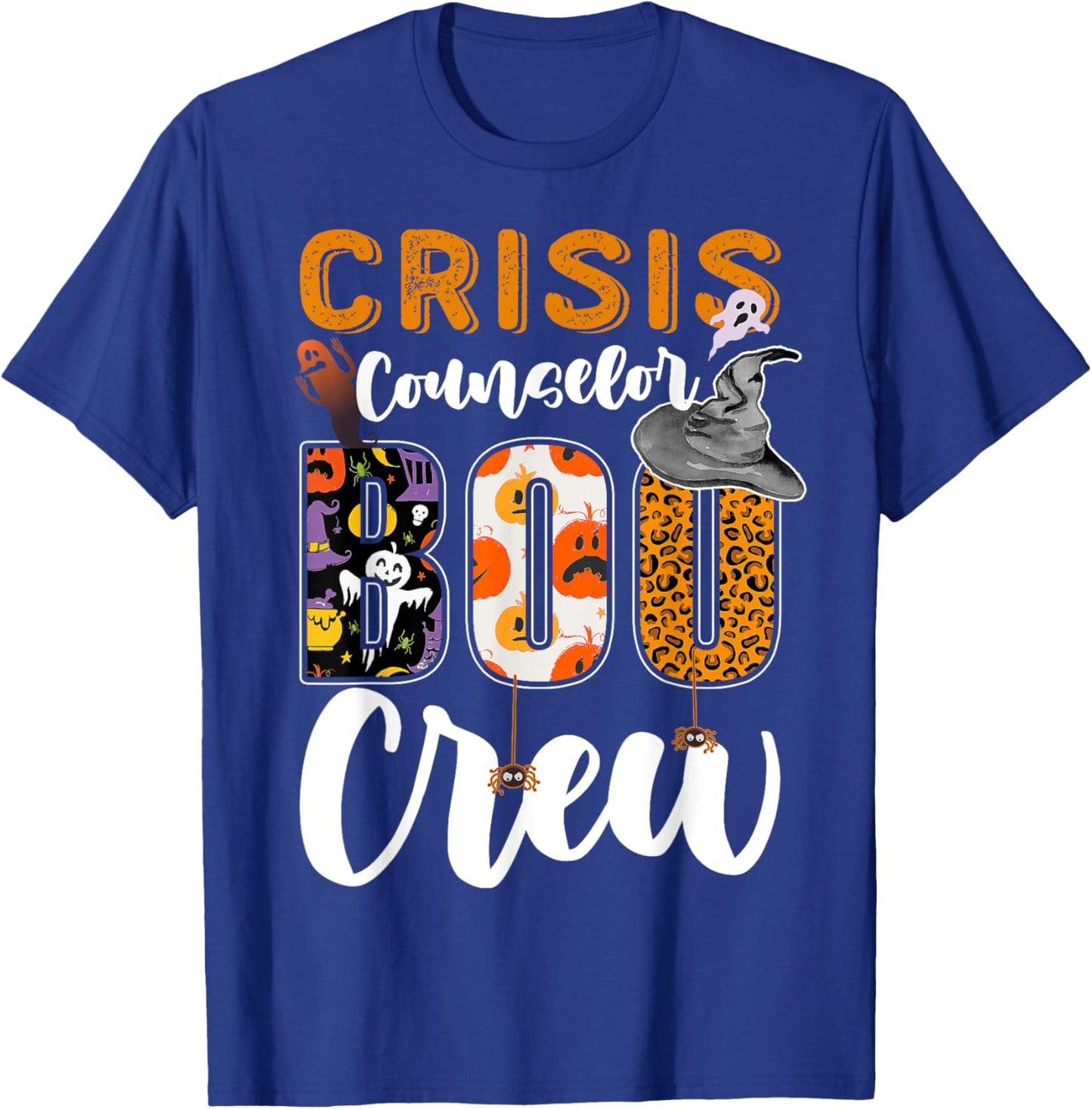 Crisis Counselor Boo Crew Halloween Matching Trauma Therapy T-Shirt - T-Shirt | Royal