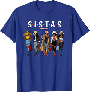 Sistas Travel Sisters Trip Beautiful Black Women Going Out T-Shirt - T-Shirt | Royal