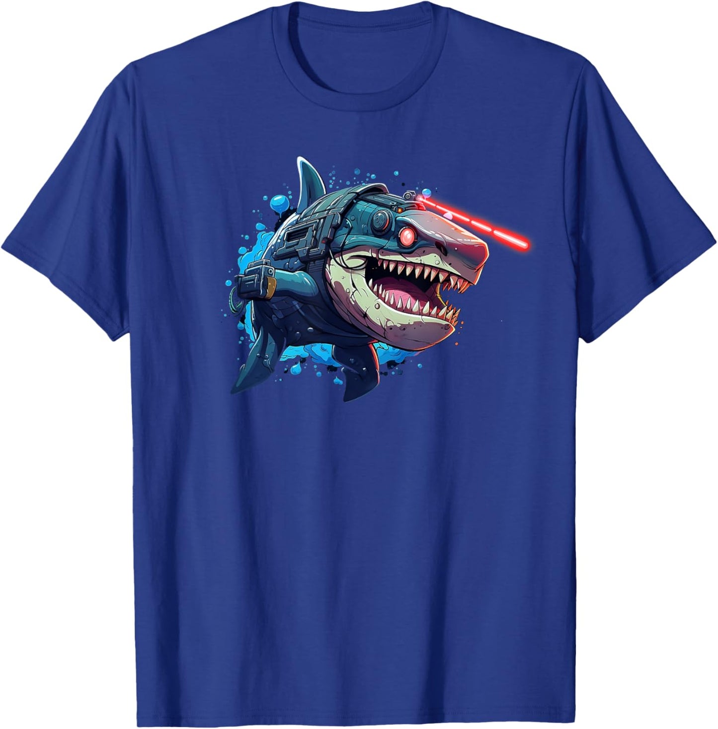 Shark with Laser Beam Attached to its head graphic T-Shirt - T-Shirt | Royal