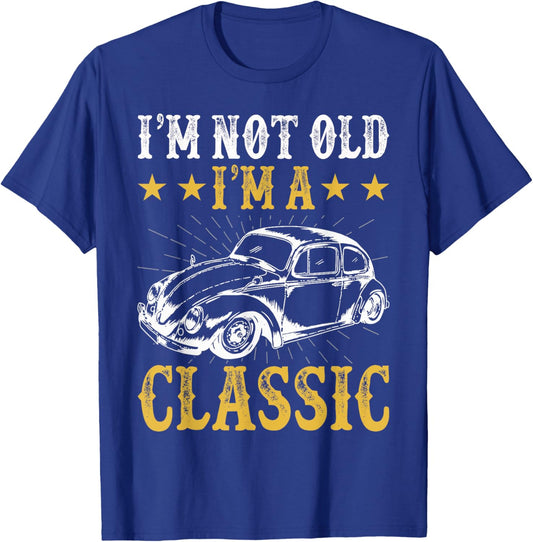 Retro Vintage Bug Classic Car Enthusiast graphics T-Shirt - T-Shirt | Royal