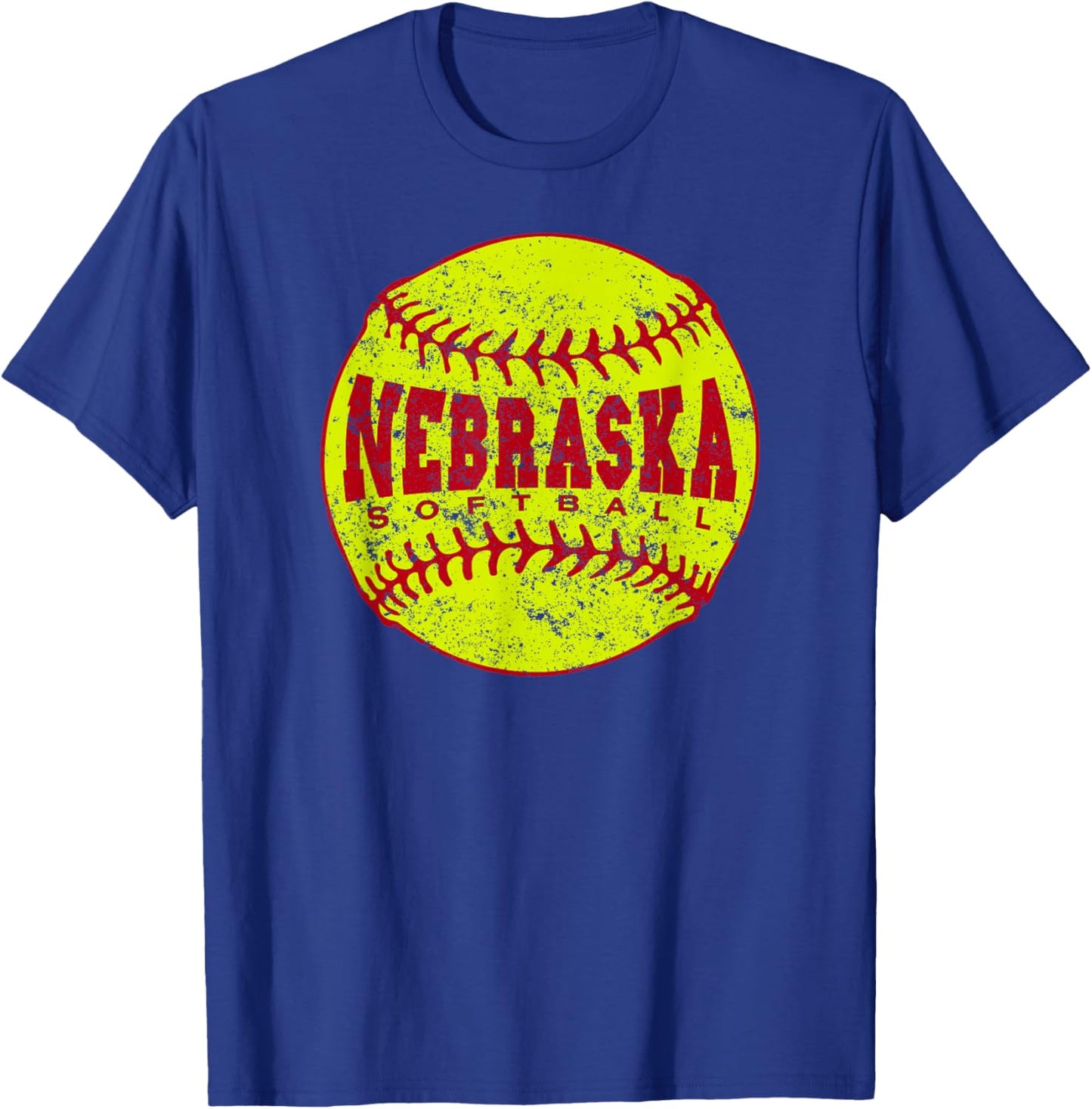 Nebraska Softball Ball T-Shirt - T-Shirt | Royal