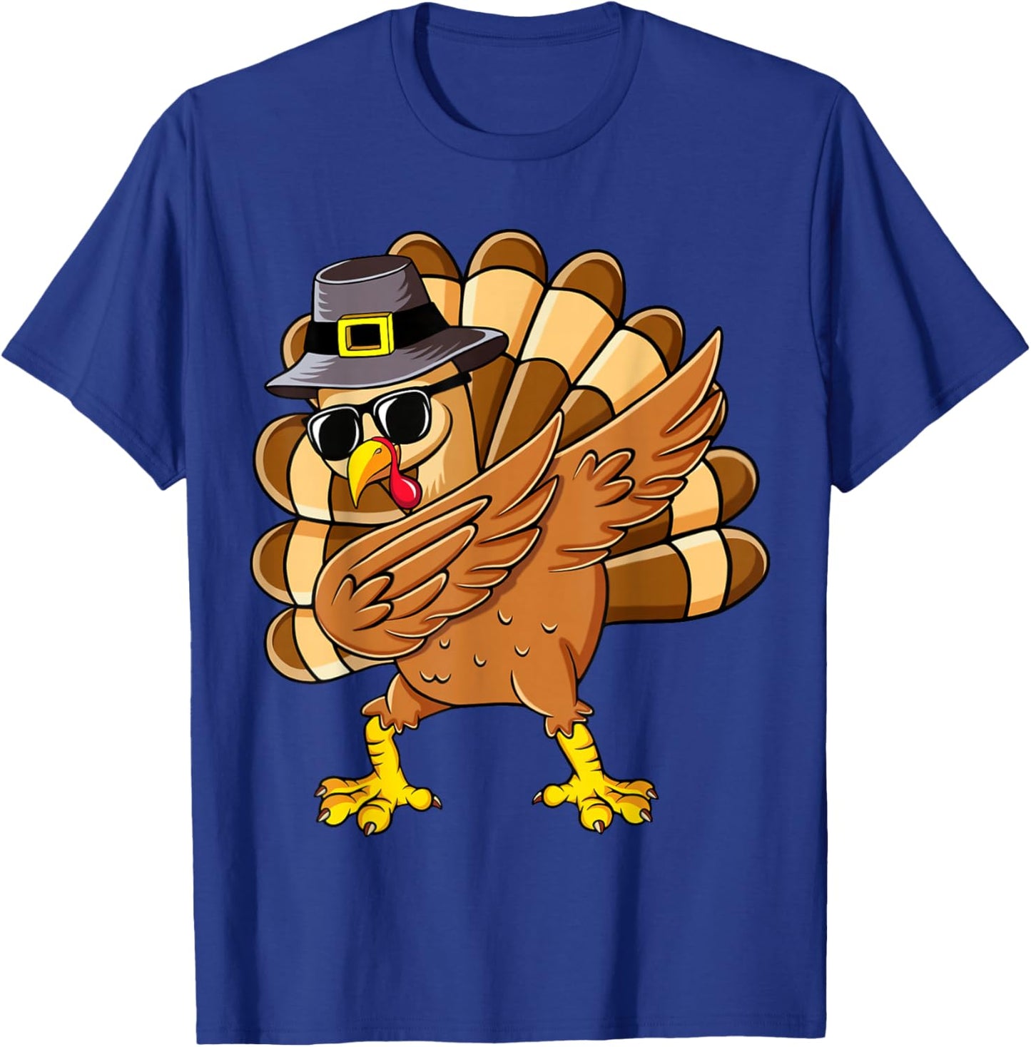 Dabbing Turkey Thanksgiving Day Pilgrim Boys Men Funny Dab T-Shirt - T-Shirt | Royal