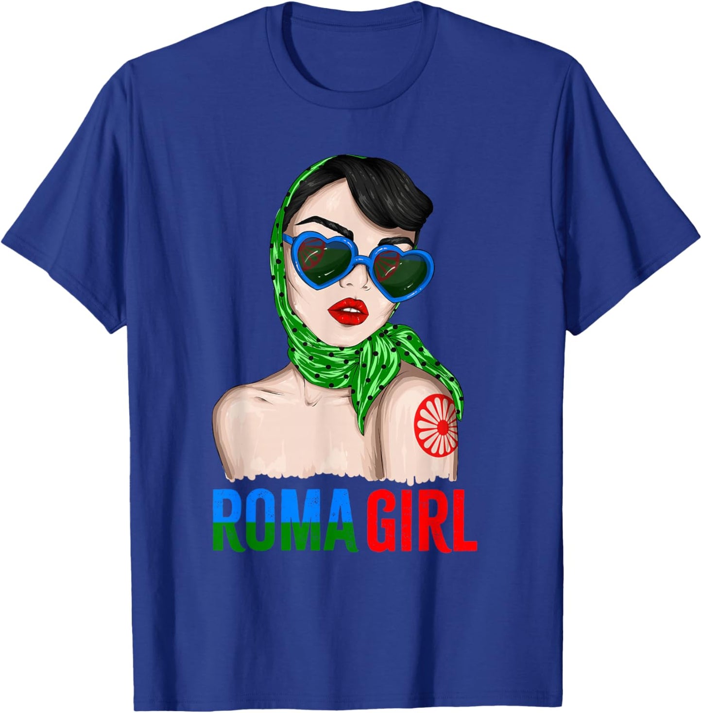 Roma Traveller Girl - Romani Flag Proud T-Shirt - T-Shirt | Royal