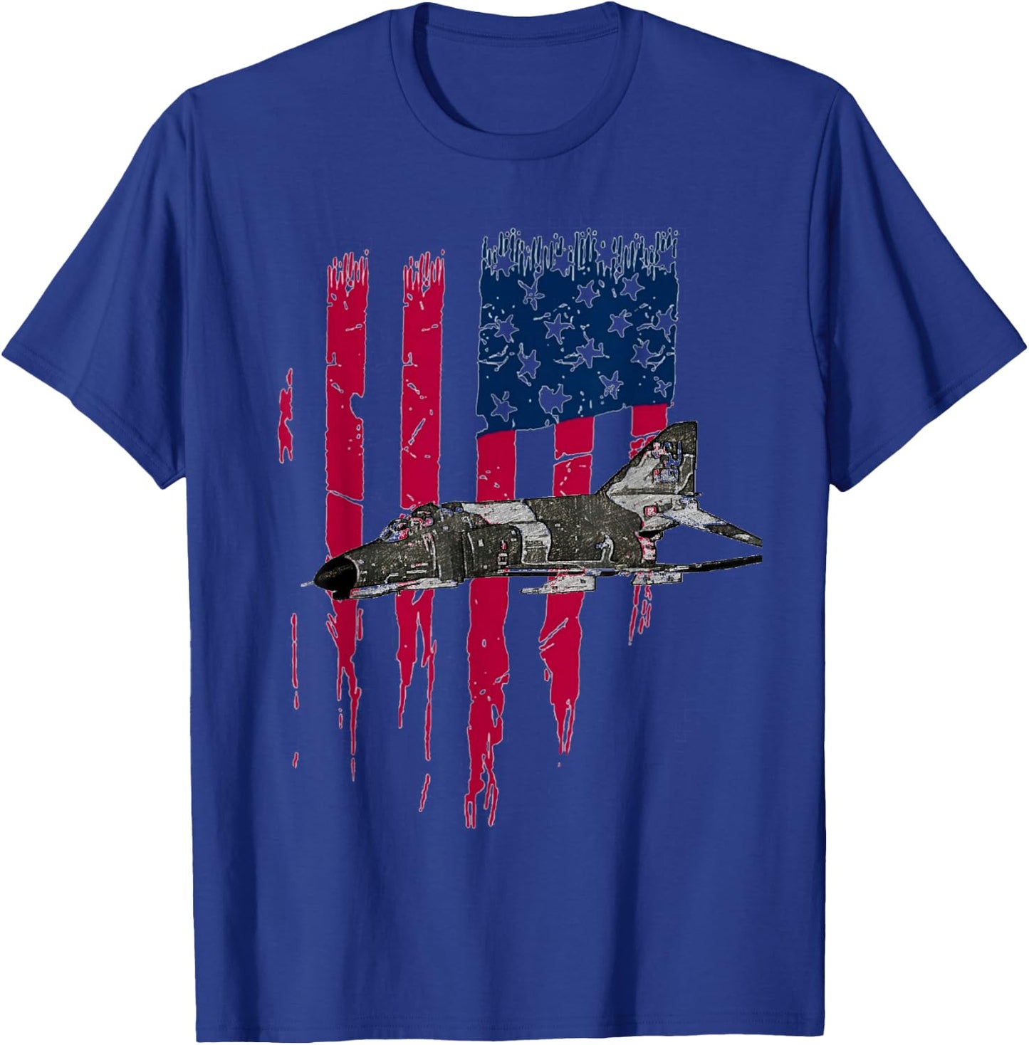 Patriotic F-4 PHANTOM The McDonnell Douglas America flag T-Shirt - T-Shirt | Royal