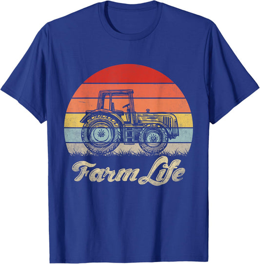 Support Local Farmers Vintage Tracteur Farm Life Hommes & Femmes T-Shirt - T-Shirt | Royal