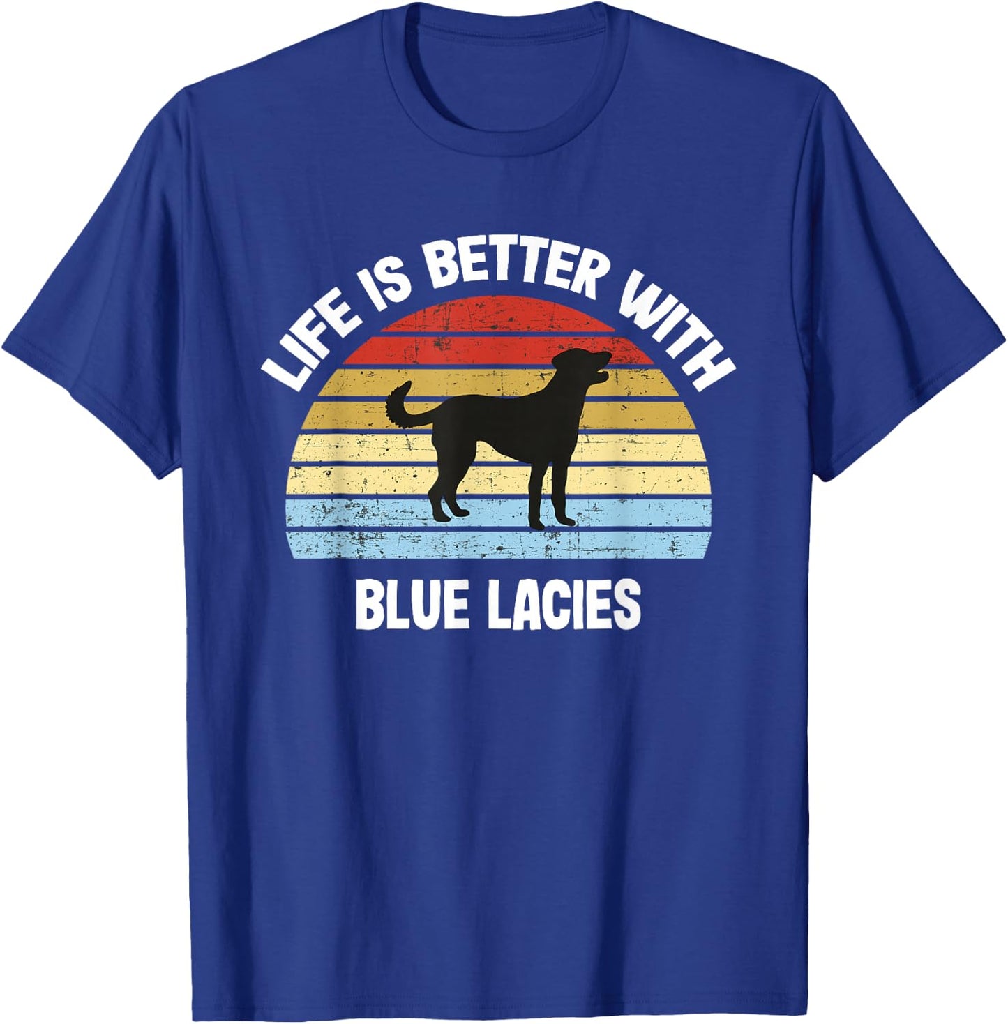 Retro blue lace dog T-Shirt - T-Shirt | Royal