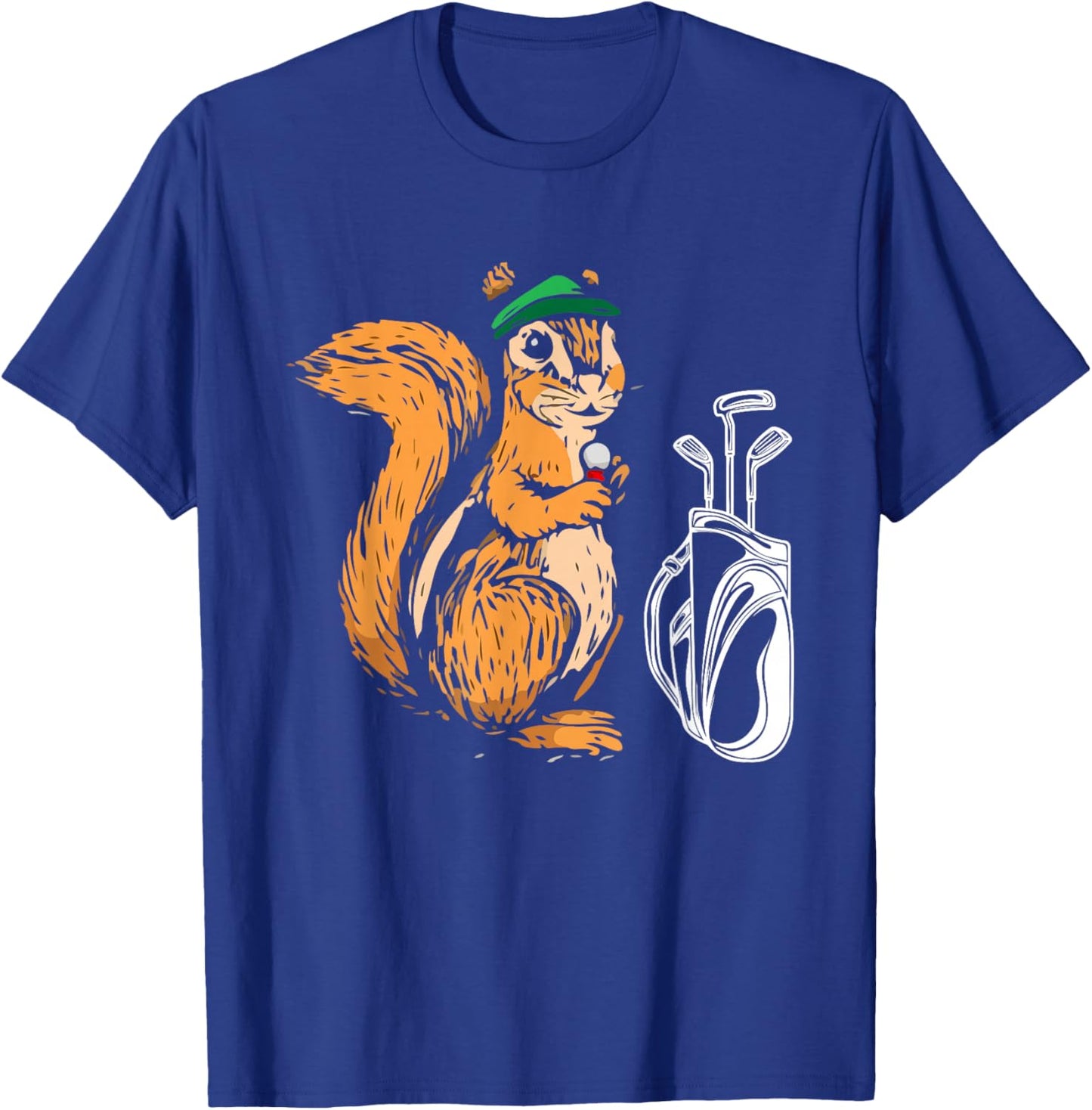 Squirrel Who Is Playing Golf - Golfer Squirrel Golf Player T-Shirt - T-Shirt | Royal