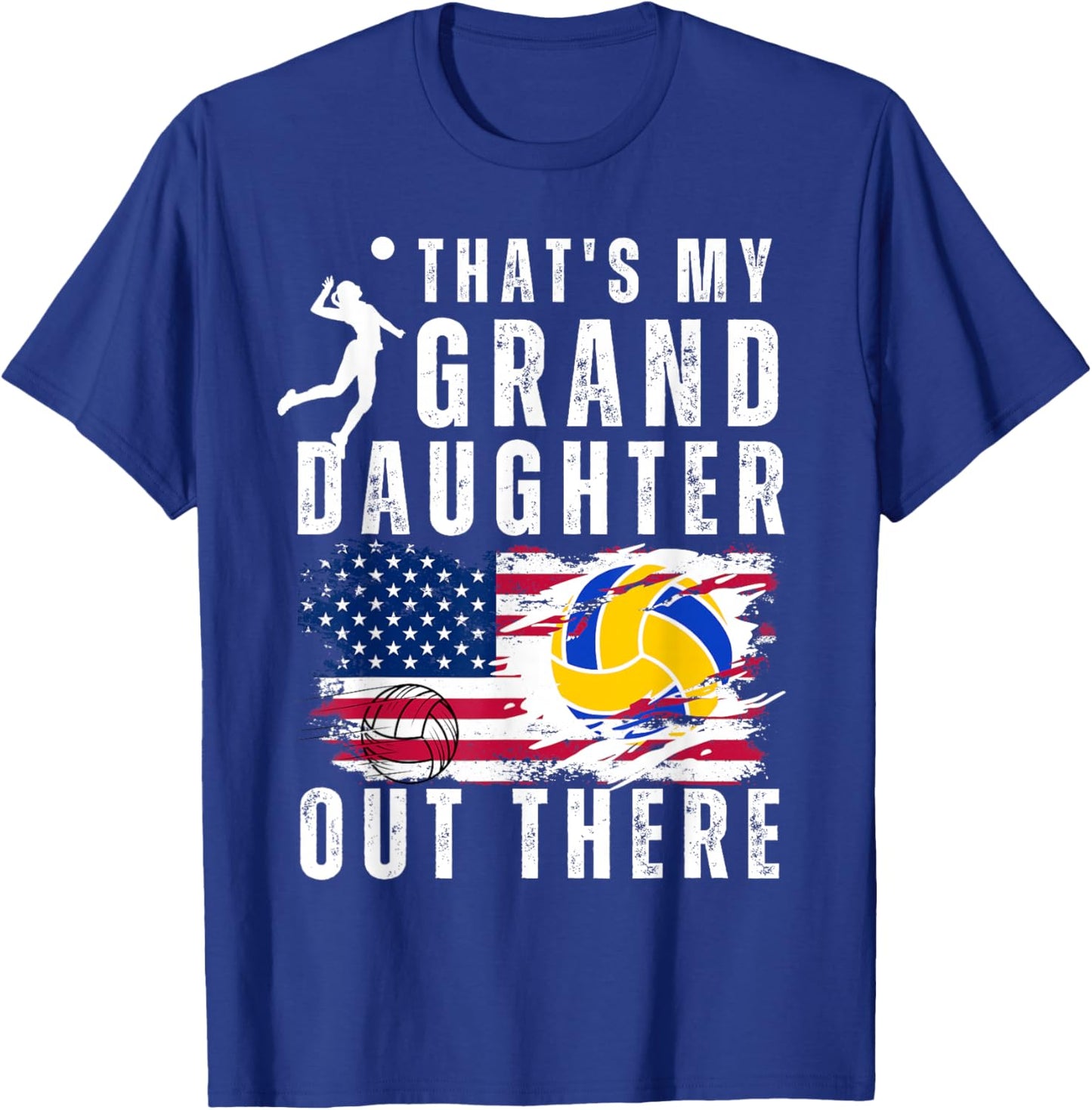 That's My Granddaughter Out There Volleyball Grandma Grandpa T-Shirt - T-Shirt | Royal