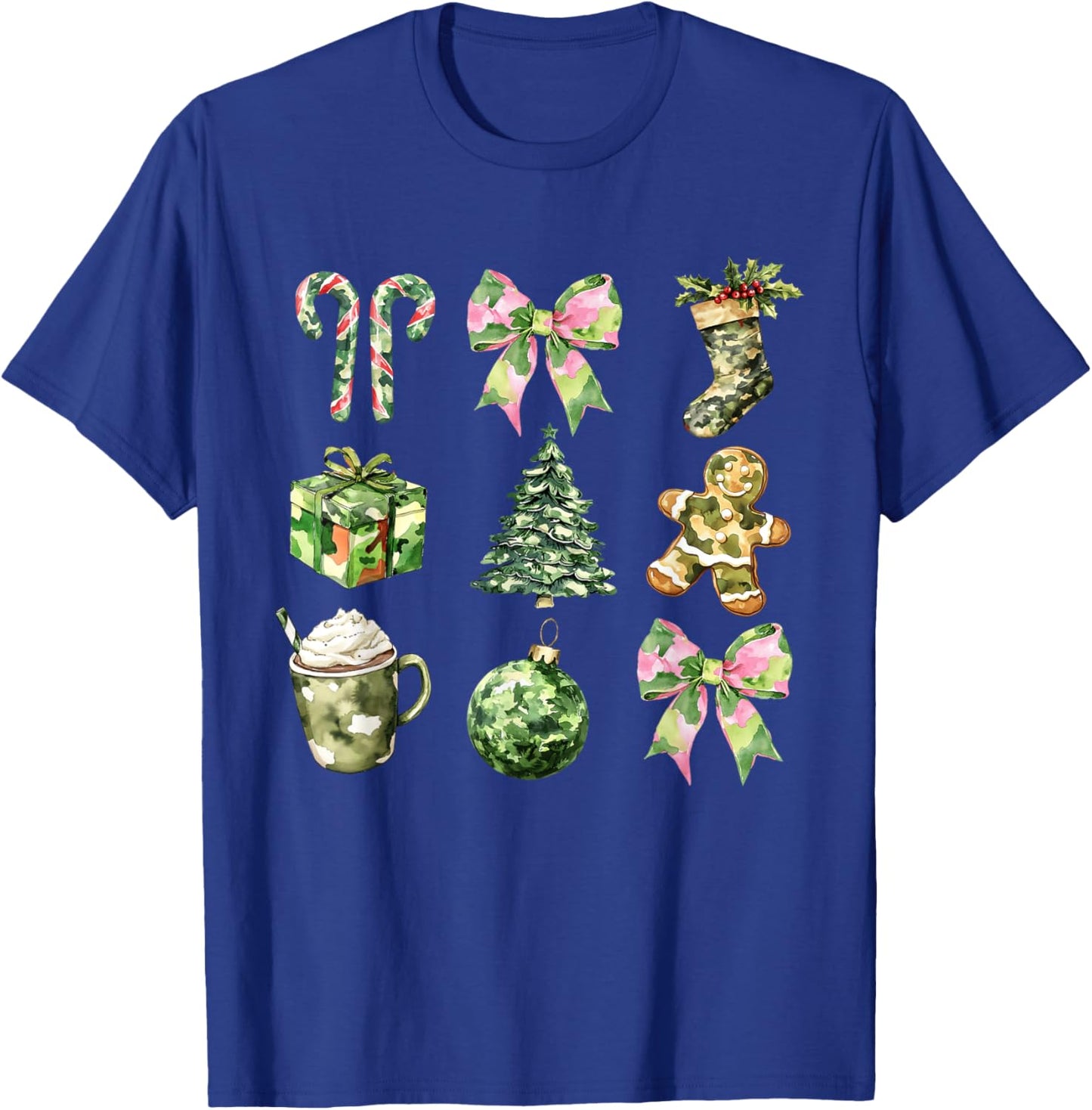 Camo Print Christmas Trees With Camouflage Print Xmas T-Shirt - T-Shirt | Royal