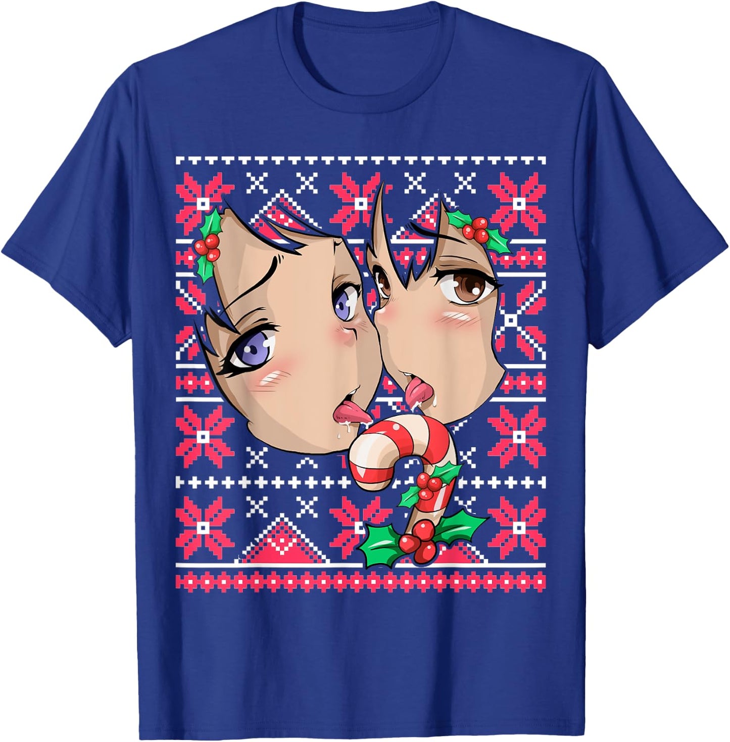 Ugly Christmas Otaku Ahegao Ecchi Etchi Lewd Hentai Kawaii T-Shirt - T-Shirt | Royal