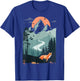 Mountain sunset Pine Tree Bird flying sky Red Standing Fox T-Shirt - T-Shirt | Royal