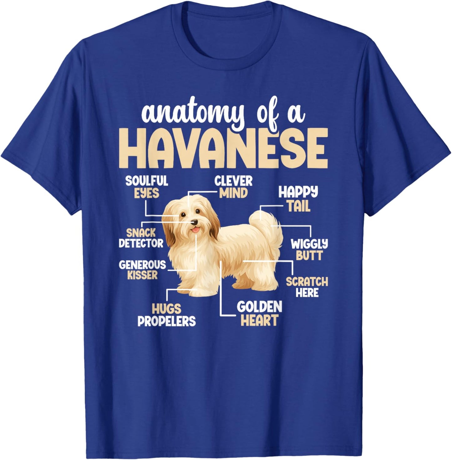 Anatomy of A Havanese Dog Havanese Owner Havanese Lover T-Shirt - T-Shirt | Royal