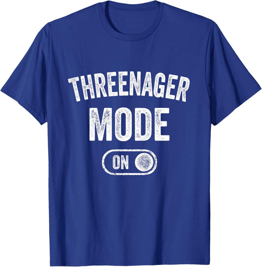 Kids Threenager Mode On 3rd Birthday Gifts Third Bday 3 Years Old T-Shirt - T-Shirt | Royal