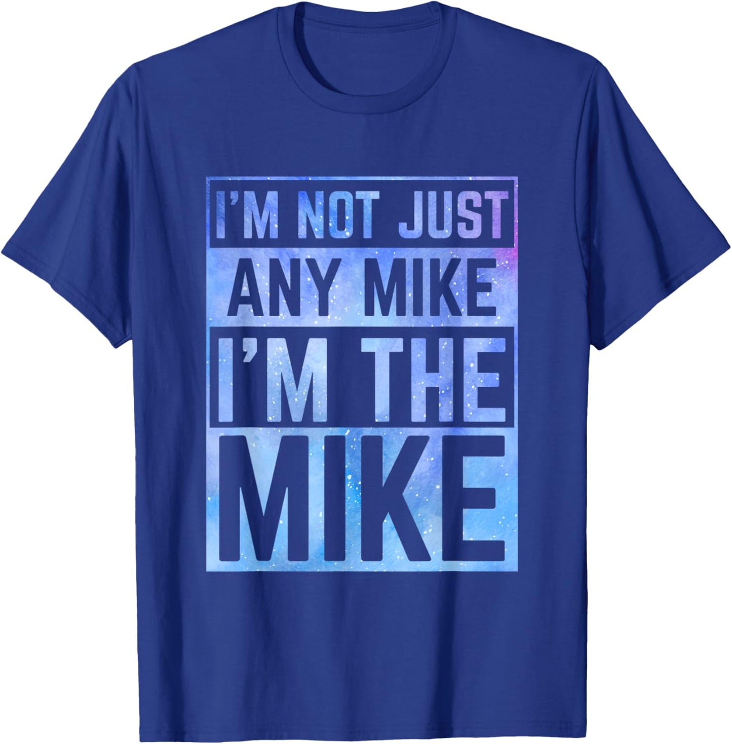 Personalized Gifts For Mike -Adults, -Kids Black Medium Modern Mock Collar Short Sleeve T-Shirt - T-Shirt | Royal