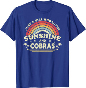 Cobra Shirt. Just A Girl Who Loves Sunshine And Cobras T-Shirt - T-Shirt | Royal