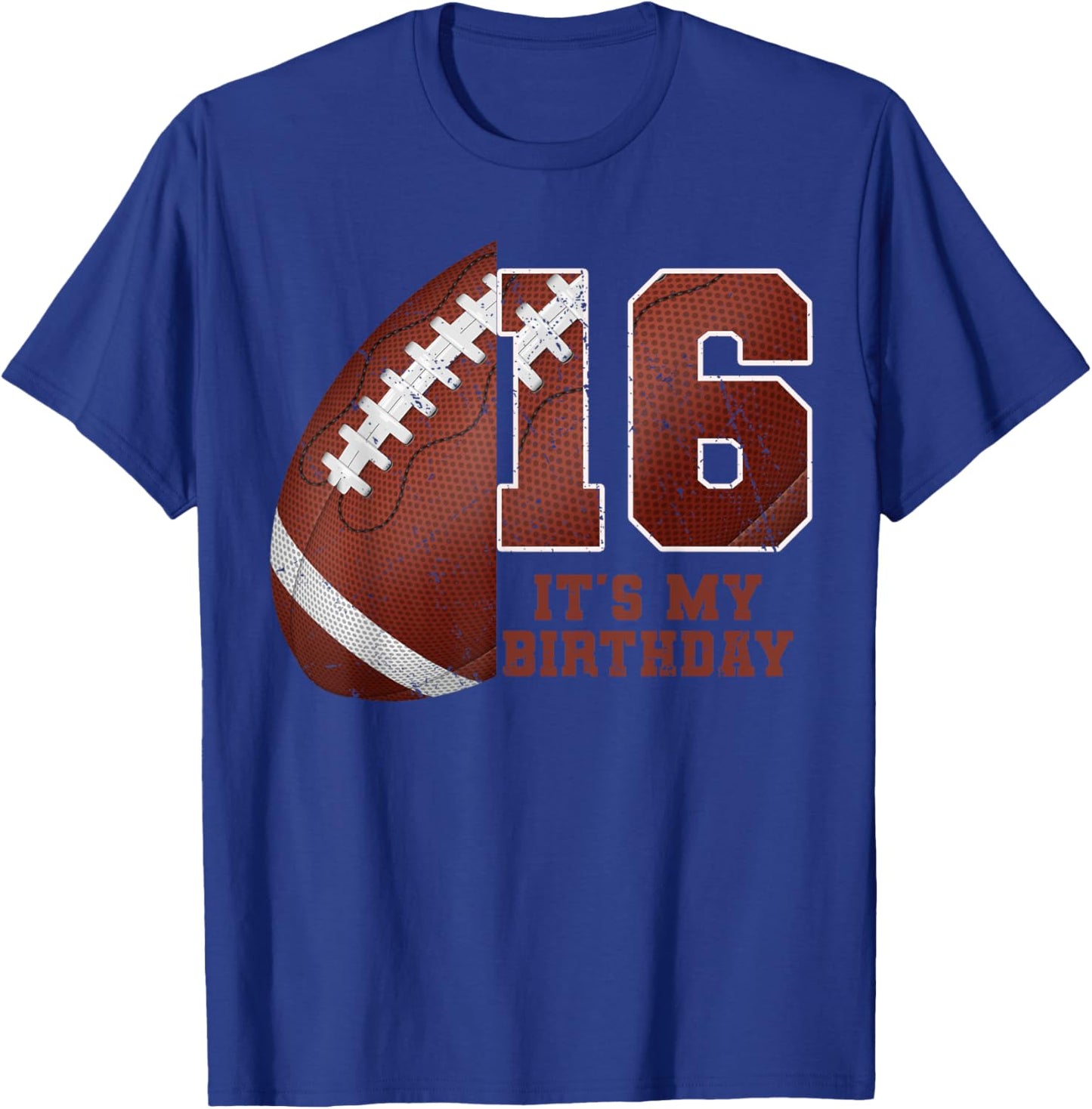 Birthday Boy 16 Football Its My 16th Birthday Boys Girls T-Shirt - T-Shirt | Royal