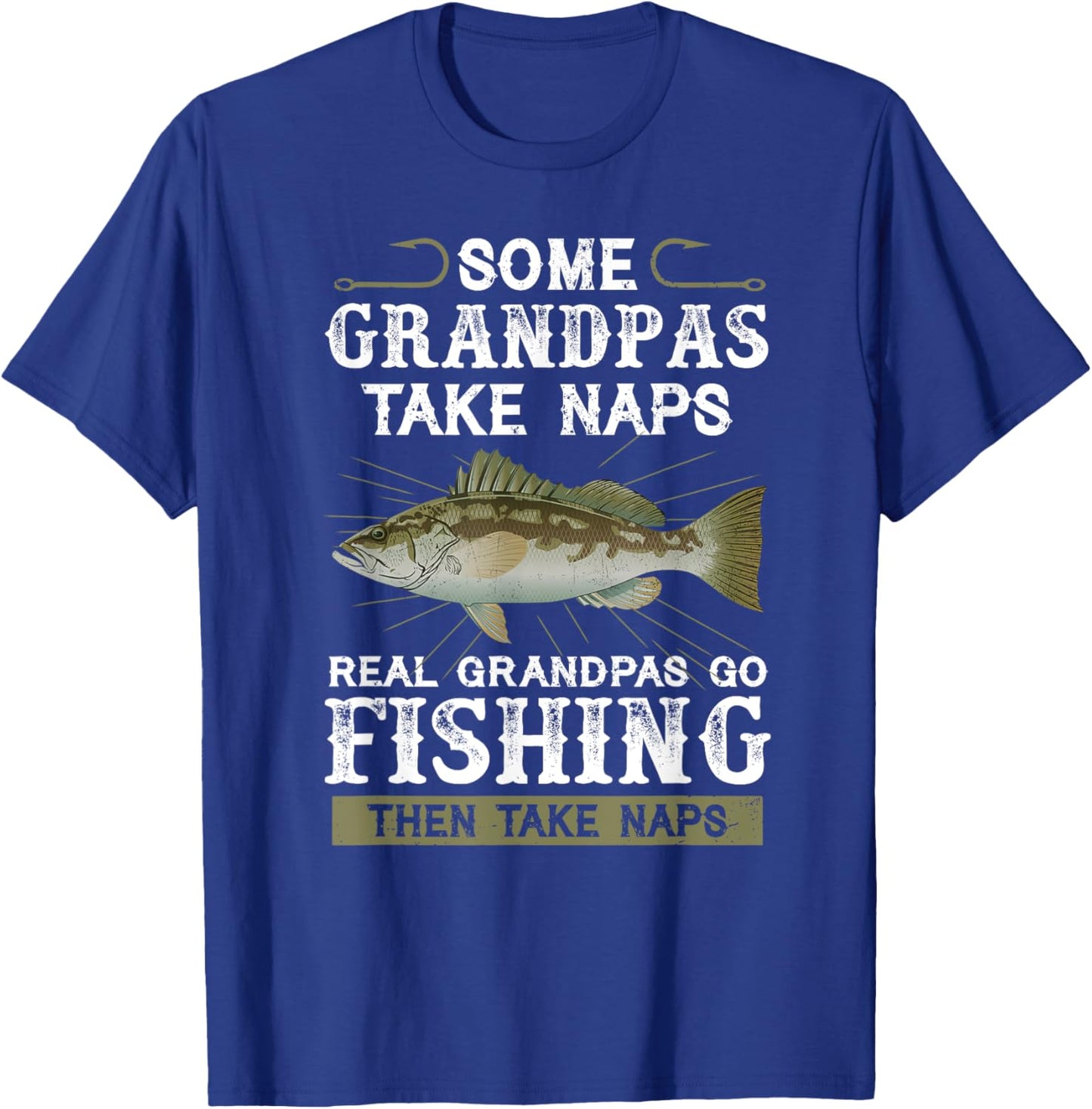 Some grandpas take naps real grandpas go fishing T-Shirt - T-Shirt | Royal
