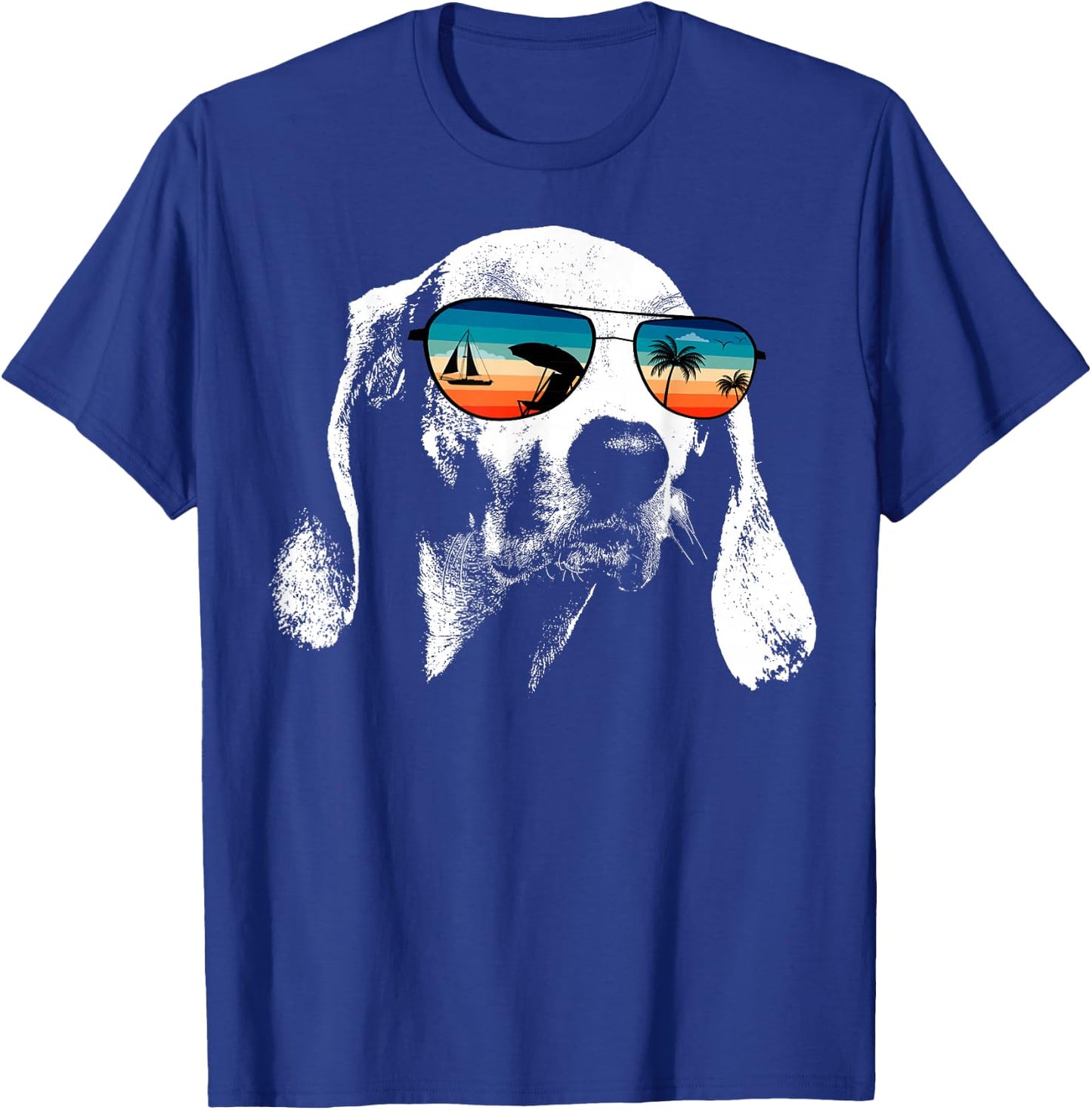 AMERICAN FOXHOUND Shirts With Glasses Sunglasses Retro Style T-Shirt - T-Shirt | Royal