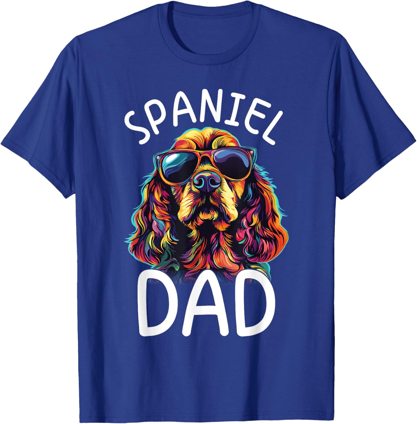 Cocker Spaniel Lovers Color Pop Art Cocker Spaniel Dad T-Shirt - T-Shirt | Royal