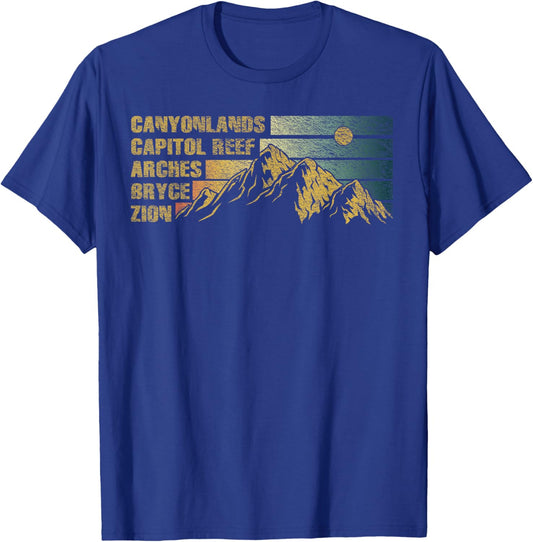Vintage Utah Souvenir Big 5 Utah Mighty Five National Park T-Shirt - T-Shirt | Royal