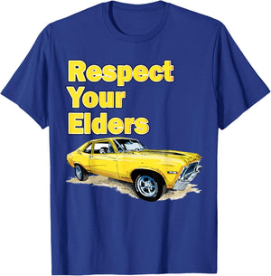 1972 72 Chevys Nova 2 Classic Car Old School Muscle Car T-Shirt - T-Shirt | Royal