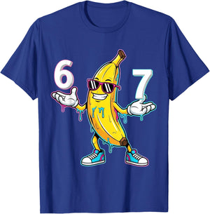 Funny Cartoon Banana 67 Graphic Design Kids Youth Boys Girls T-Shirt - T-Shirt | Royal