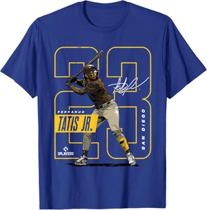 License Champs Fernando Tatis Jr | San Diego MLB Player League | MLBTAT4037 , Small, Brown T-Shirt - T-Shirt | Royal