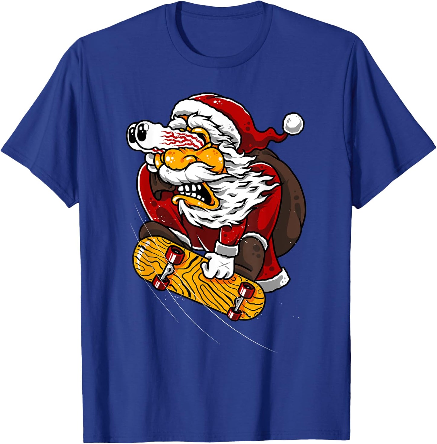 Santa on Skateboard Funny for Skateboarding T-Shirt - T-Shirt | Royal