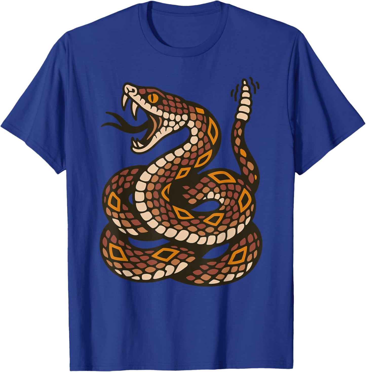 Venomous Rattlesnake Old School Tattoo Flash Rattle Snake T-Shirt - T-Shirt | Royal