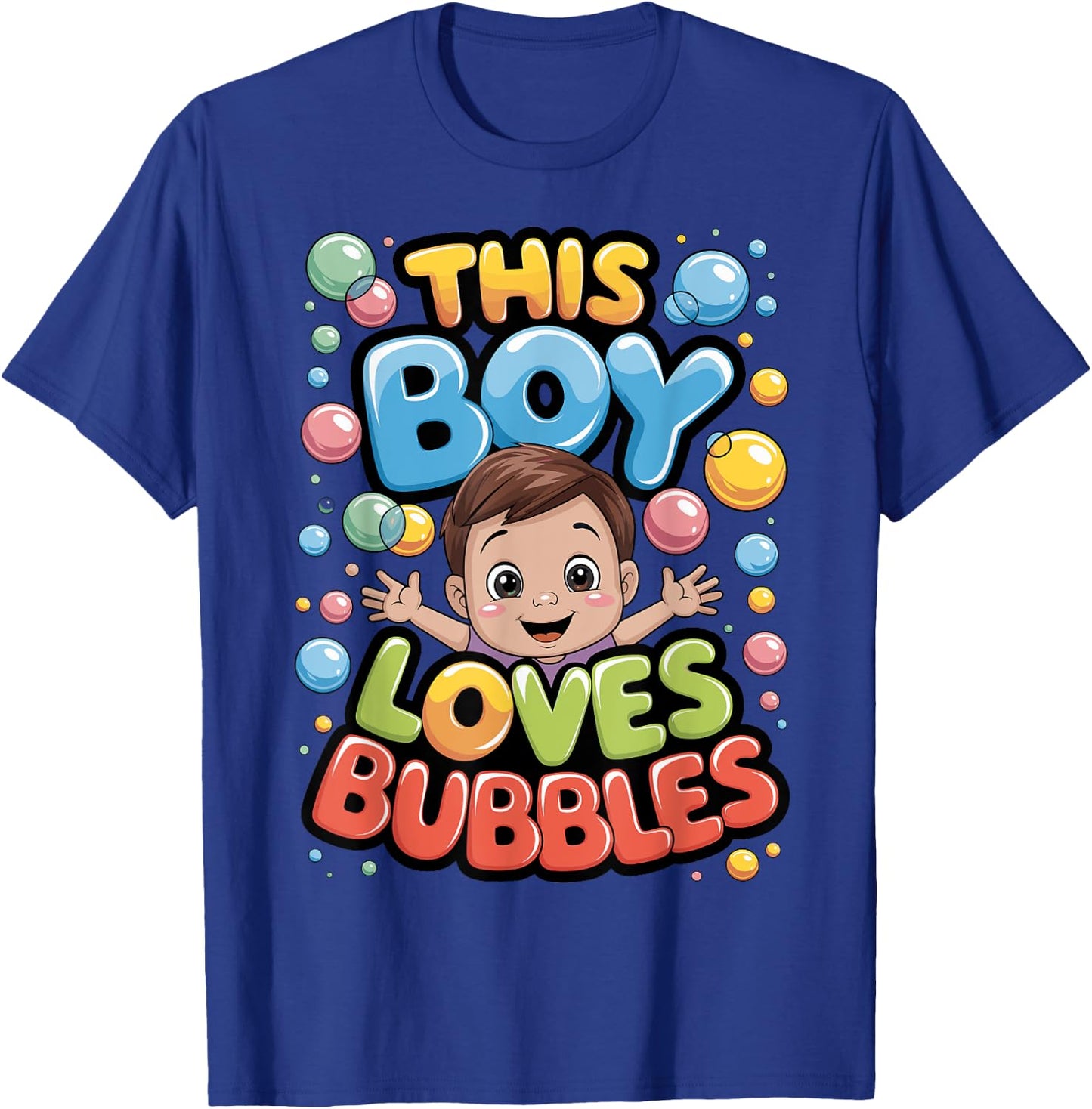 This Boy Loves Bubbles, Bath, Blowing Bubble Toddler, Kids T-Shirt - T-Shirt | Royal