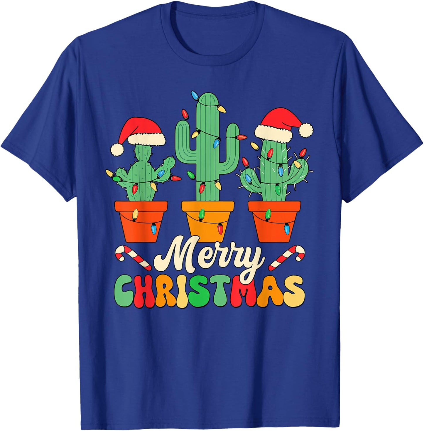 Christmas Cactus Cute Succulent Plant Xmas Men Women Kids T-Shirt - T-Shirt | Royal