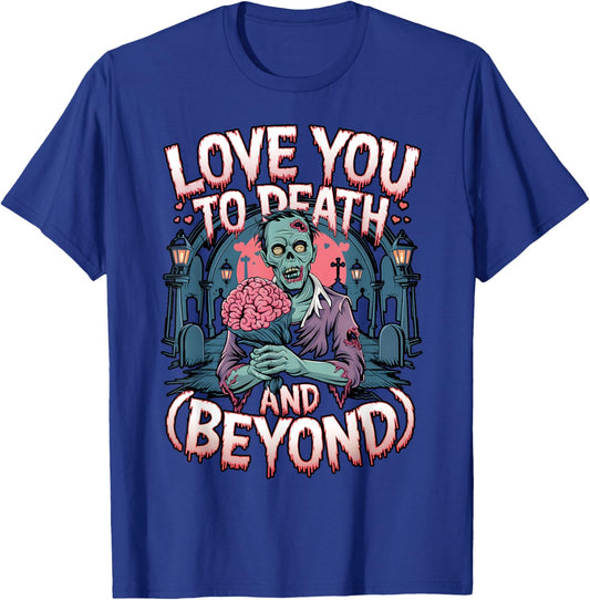 Love You to Death Dark Romance Valentine's Day Horror Couple T-Shirt - T-Shirt | Royal