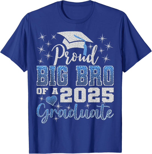 Super Proud Big Bro of 2025 Graduate Awesome Family T-Shirt - T-Shirt | Royal