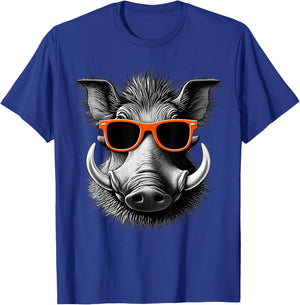 Cool Warthog Wearing Sunglasses Graphic Art T-Shirt - T-Shirt | Royal