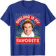 Kids Elf Buddy Smiling is My Favorite Christmas T-Shirt - T-Shirt | Royal