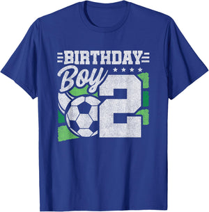 2 Year Old Soccer Birthday - Boys 2nd Birthday Soccer T-Shirt - T-Shirt | Royal